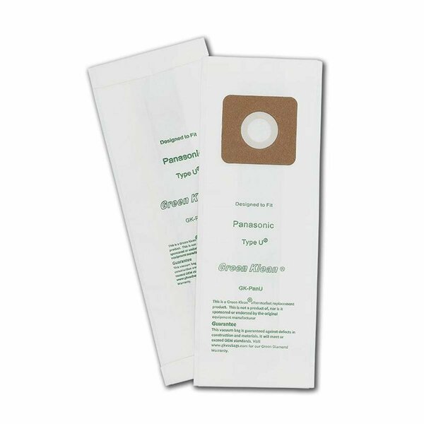 Green Klean Panasonic U Type Replacement Vacuum Bags, 100PK GR134957